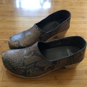 Dansko snakeskin heeled clog size 40